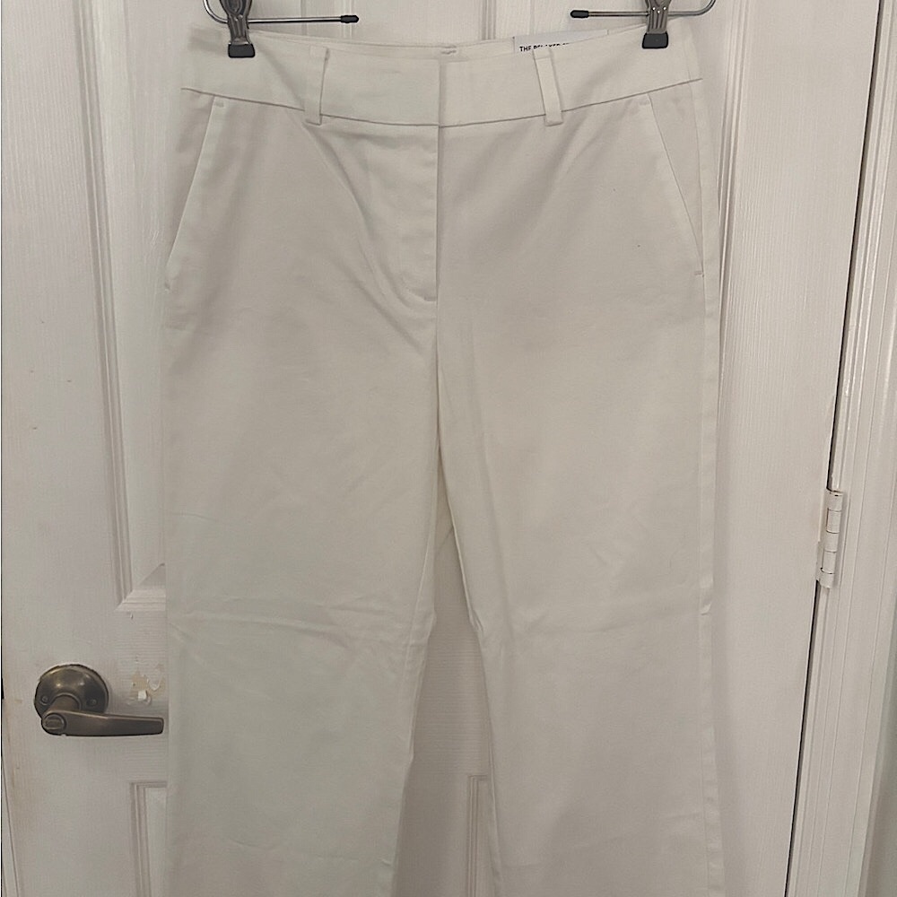 Ann Taylor Factory White Relaxed Straight Leg Pants